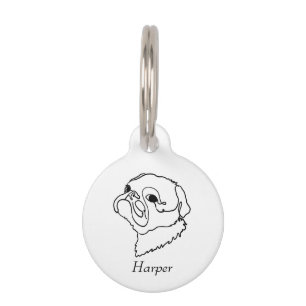Mops für benutzerdefinierte Line-Art Haustiermarke
