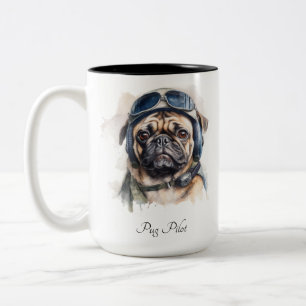 Mops für Heimtierpilot individuell anpassbar Zweifarbige Tasse