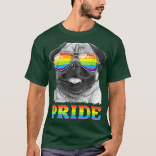 Mops Gay Pride LGBT Rainbow Flag Sonnenbrille T LG T-Shirt
