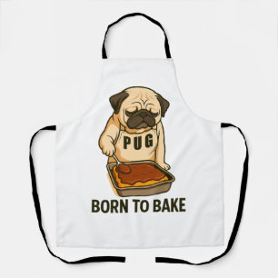 Mops Geboren zum Backen Lustiger Hunde Liebhaber Schürze