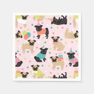 Mops Geburtstagsfeier Serviette