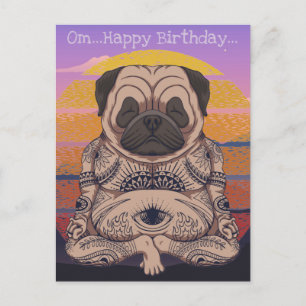 Mops-Geburtstagspostkarte Postkarte