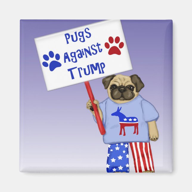 Mops gegen Trump Magnet (Vorne)