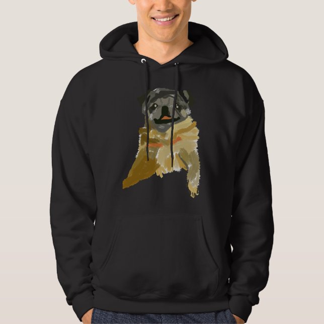 Mops Gemälde Hunde Züchter Tierfütterung Essenziel Hoodie (Vorderseite)