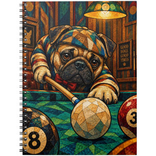 Mops, geometrisches Mosaik Notizblock