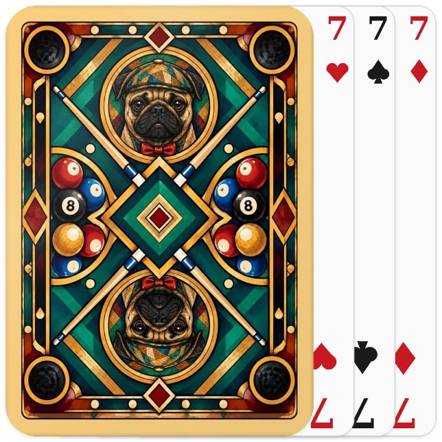 Mops, Geometrisches Mosaik Spielkarten (Von Creator hochgeladen)