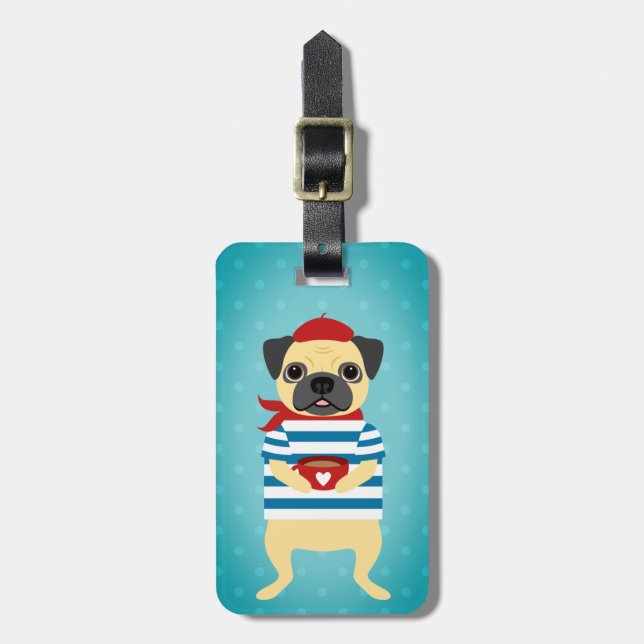 Mops Gepäckanhänger (Vorderseite vertikal)