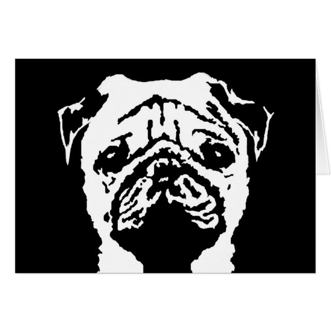 Mops-Geschenke - Karte (Vorderseite (Horizontal))