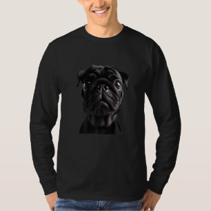 Mops-Gesicht für Hundemama Papa Papa Süßer schwarz T-Shirt
