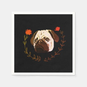 Mops Gesicht, Hundekunst Serviette