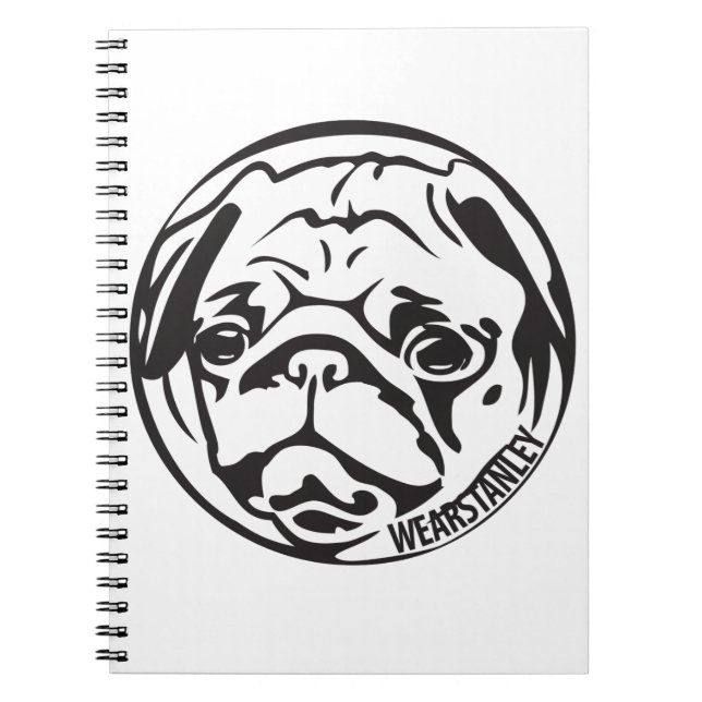 Mops-Gesichts-Notizbuch Notizblock (Vorderseite)