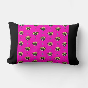 Mops-Gesichtspolster Pink Black Lendenkissen