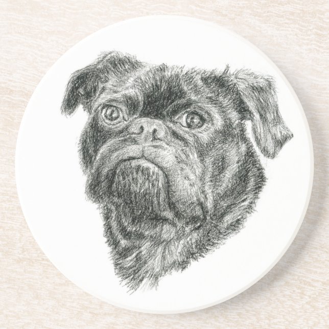 Mops Getränkeuntersetzer (Vorne)