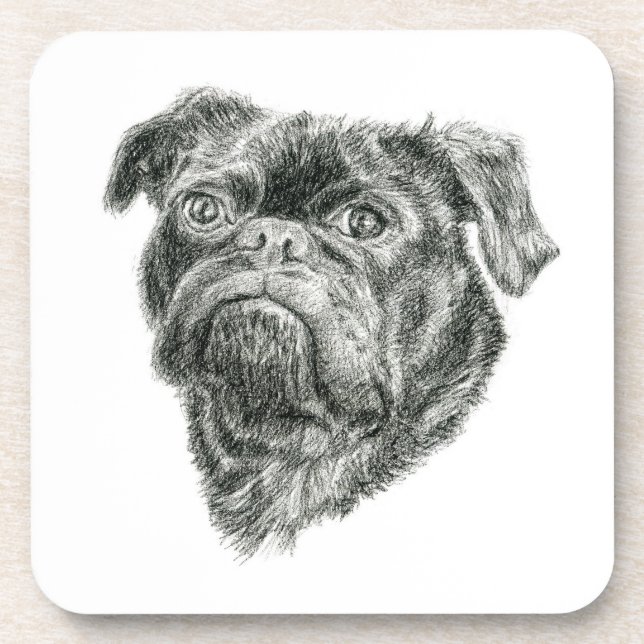 Mops Getränkeuntersetzer (Vorderseite)