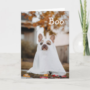 Mops Ghost Hund Halloween Weihnachtskarte Feiertagskarte