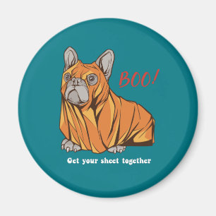 Mops Ghost Kostüm Dog Lover Funny Halloween Boo Magnet