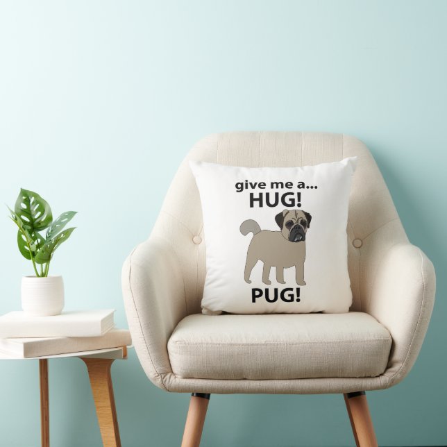 Mops gibt mir einen geilen, lustigen Mops Kissen (Stuhl )