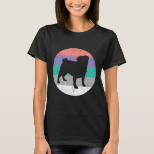 Mops-Gif für Frauen und Mädchen Retro Vintage Nied T-Shirt