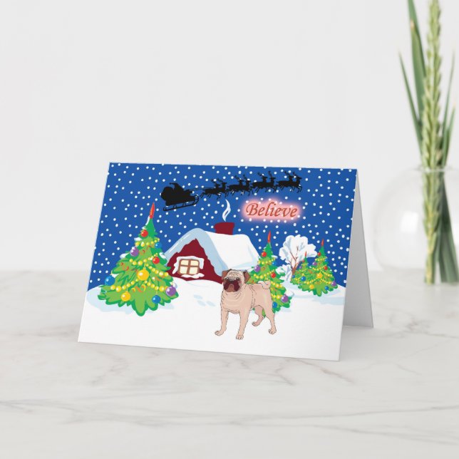 Mops glaubt an Weihnachten (Vorderseite)