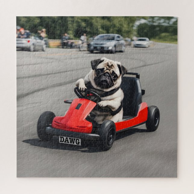 Mops-Go-Kart-Rennen Puzzle (Vertikal)