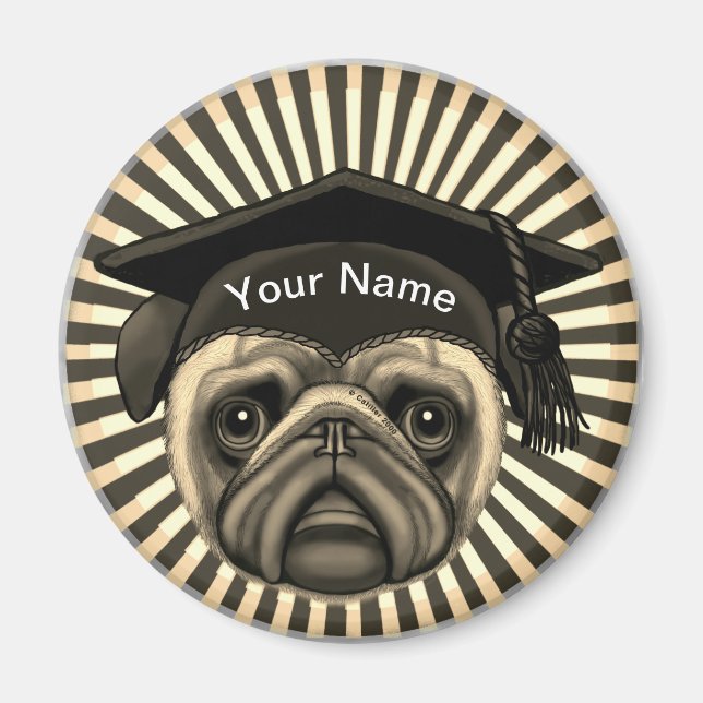 Mops Grad Magnet (Vorne)