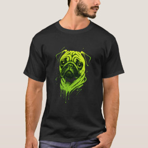 Mops Graffiti Street Art Urbaner Stil Süßes Porträ T-Shirt