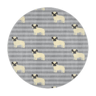 Mops Grau Lined Schneidebrett