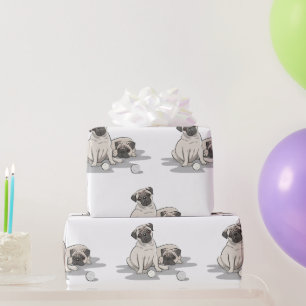 Mops-Gruppen-Cartoon Geschenkpapier