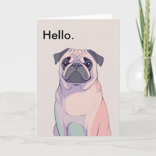 Mops Grußkarte - Retro Dog Art - Leere - 5 x 7 Einladung