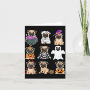 Mops-Halloween-Kostüm Gruseliger Geist Kürbis Mops Karte
