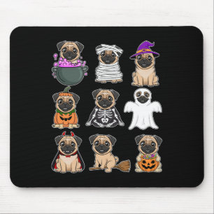 Mops Halloween Kostüm Spooky Ghost Pumpkin Mops Ha Mousepad