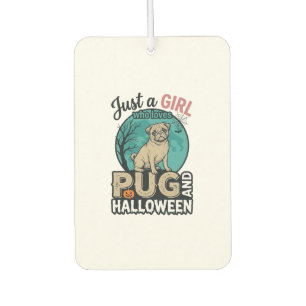 Mops-Halloween-Mädchen Vintage-Vector-Design (2)_1 Autolufterfrischer