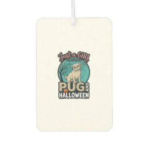 Mops-Halloween-Mädchen-Vintage-Vektordesign_1 Autolufterfrischer