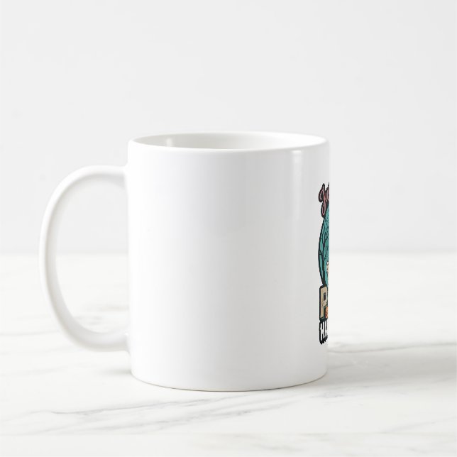 Mops-Halloween-Mädchen-Vintage-Vektordesign_1 Kaffeetasse (Links)