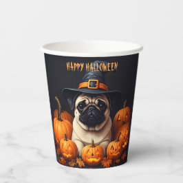 Mops Halloween Pappbecher