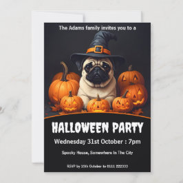 Mops Halloween-Party Einladung