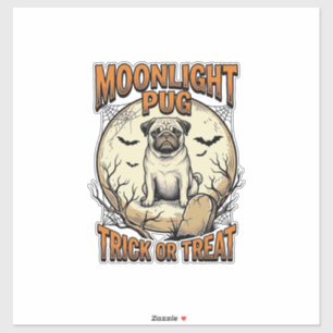 Mops-Halloween-Shirt mit Vintage-Stichmond_1 Aufkleber