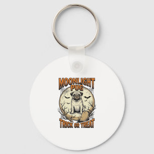 Mops-Halloween-Shirt mit Vintage-Stichmond_1 Schlüsselanhänger