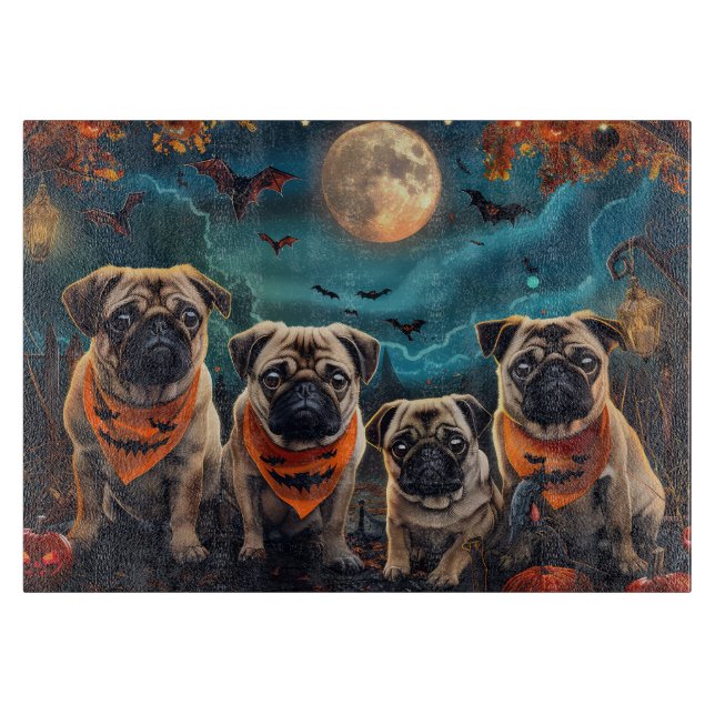 Mops Halloween Spooky Schneidebrett (Vorderseite)