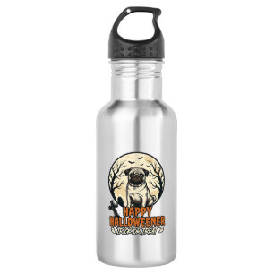 Mops Halloween-Süßigkeiten oder Saures Vintage-Sti Edelstahlflasche