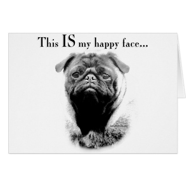 Mops Happy Face (Vorderseite (Horizontal))