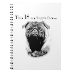 Mops Happy Face Notizblock
