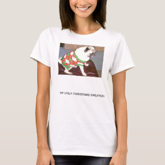 Mops-hässliche Weihnachtsstrickjacke T-Shirt