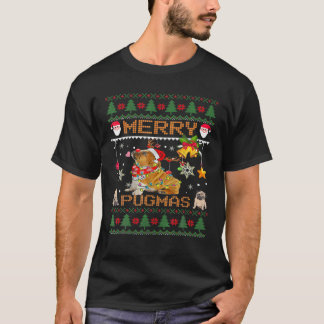 Mops hässlicher Weihnachtskraut für Frauen Männer  T-Shirt