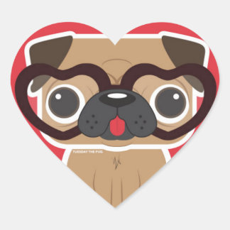Mops Heart Sticker