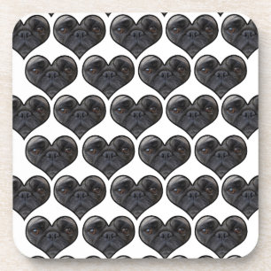Mops Hearts Untersetzer