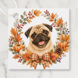 Mops-Herbstkranz Geschenkanhänger