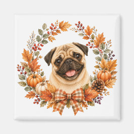 Mops-Herbstkranz Magnet