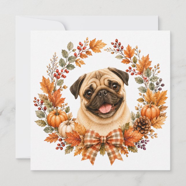 Mops-Herbstkranz Mitteilungskarte (Vorderseite)