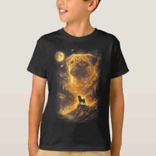 Mops heult Mond vintage 90er Jahre Hunde-Meme Hund T-Shirt